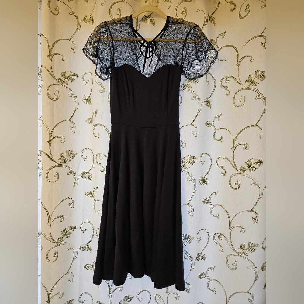Unique Vintage Navy Blue Swing Dress